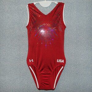 Under Armour GK Red Sequin USA Leotard AS
